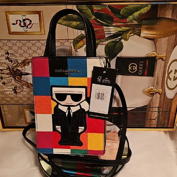 Karl Lagerfeld Multicolor Saffiano Leather Messenger/ Crossbody Bag (Nwt) - Picture 7 of 16